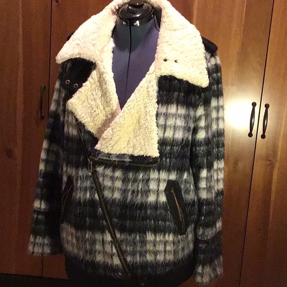 Free People Fuzzy Jacket Sz L - Picture 1 of 6